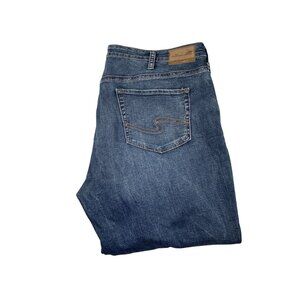 Silver Jeans Mens Grayson Size 46x31 Western Glove Works Blue Distressed Denim